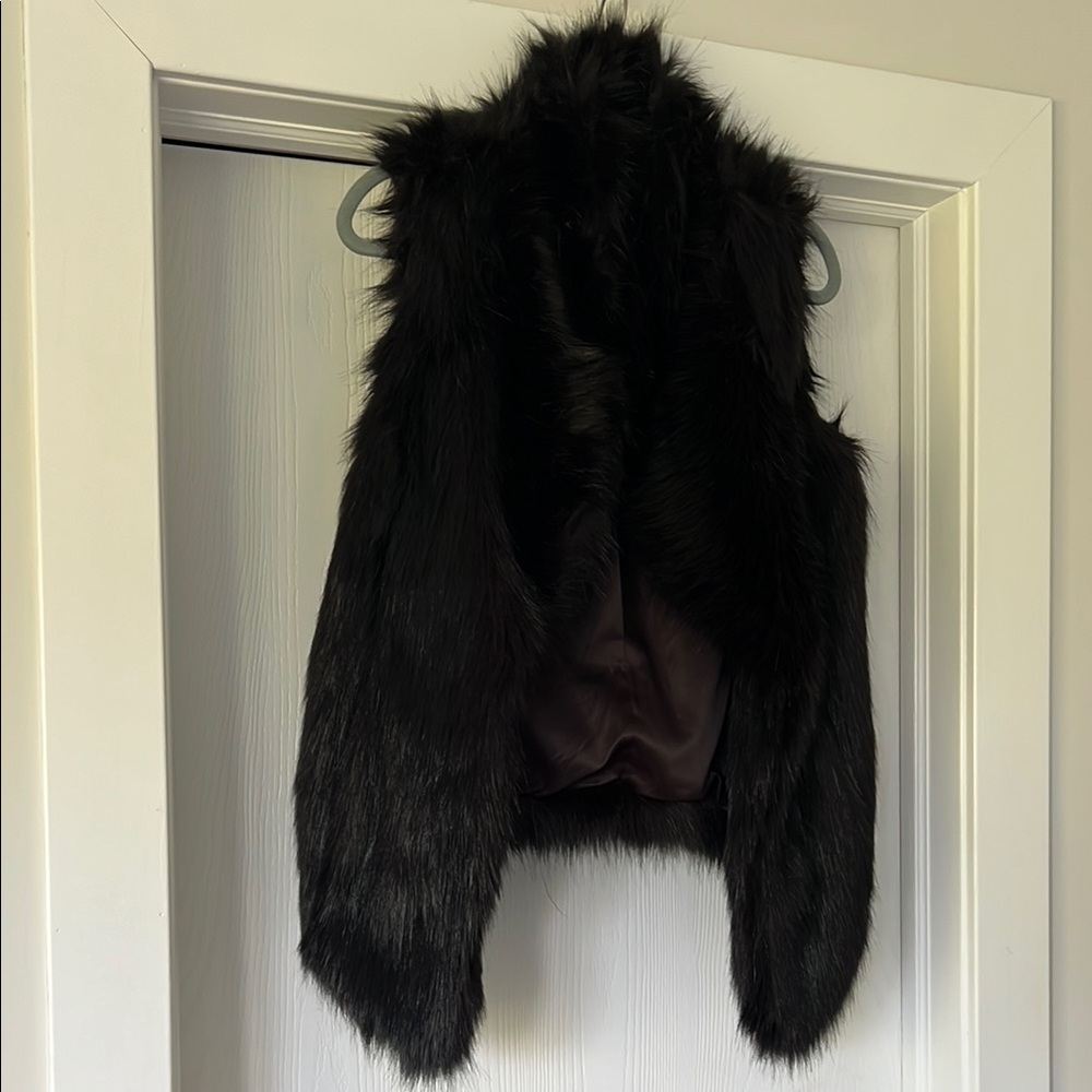Black Faux Fur Vest